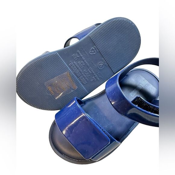 EUC Mini Melissa Girls Toddler Navy Blue Sandal - Size 9 - Picture 5 of 7